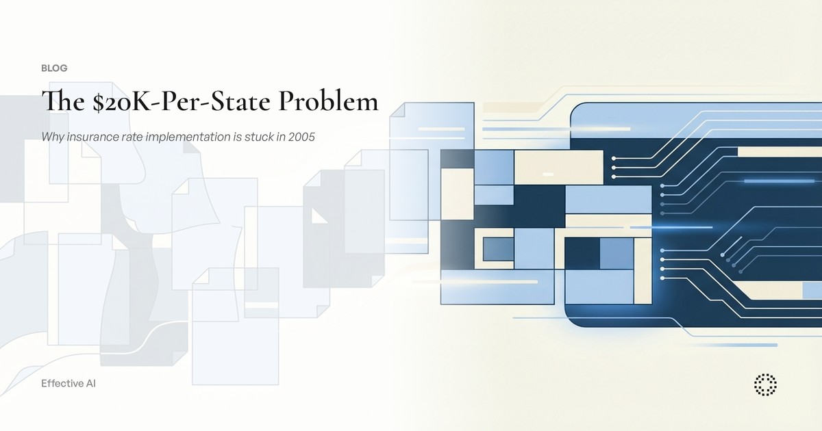 The $20K-Per-State Problem: Why Insurance Rate Implementation Is Stuck in 2005